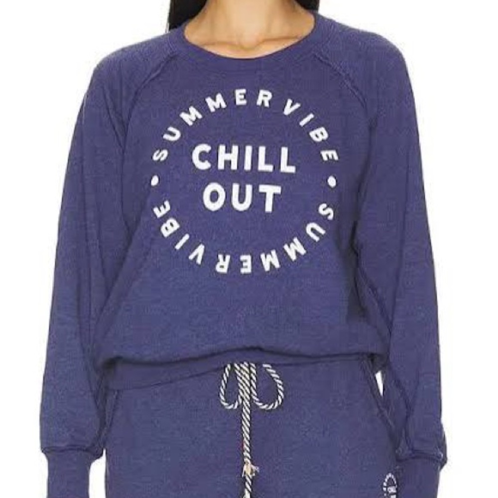Anthropologie Sundry Chill Out Raglan Sweatshirt in Navy like new